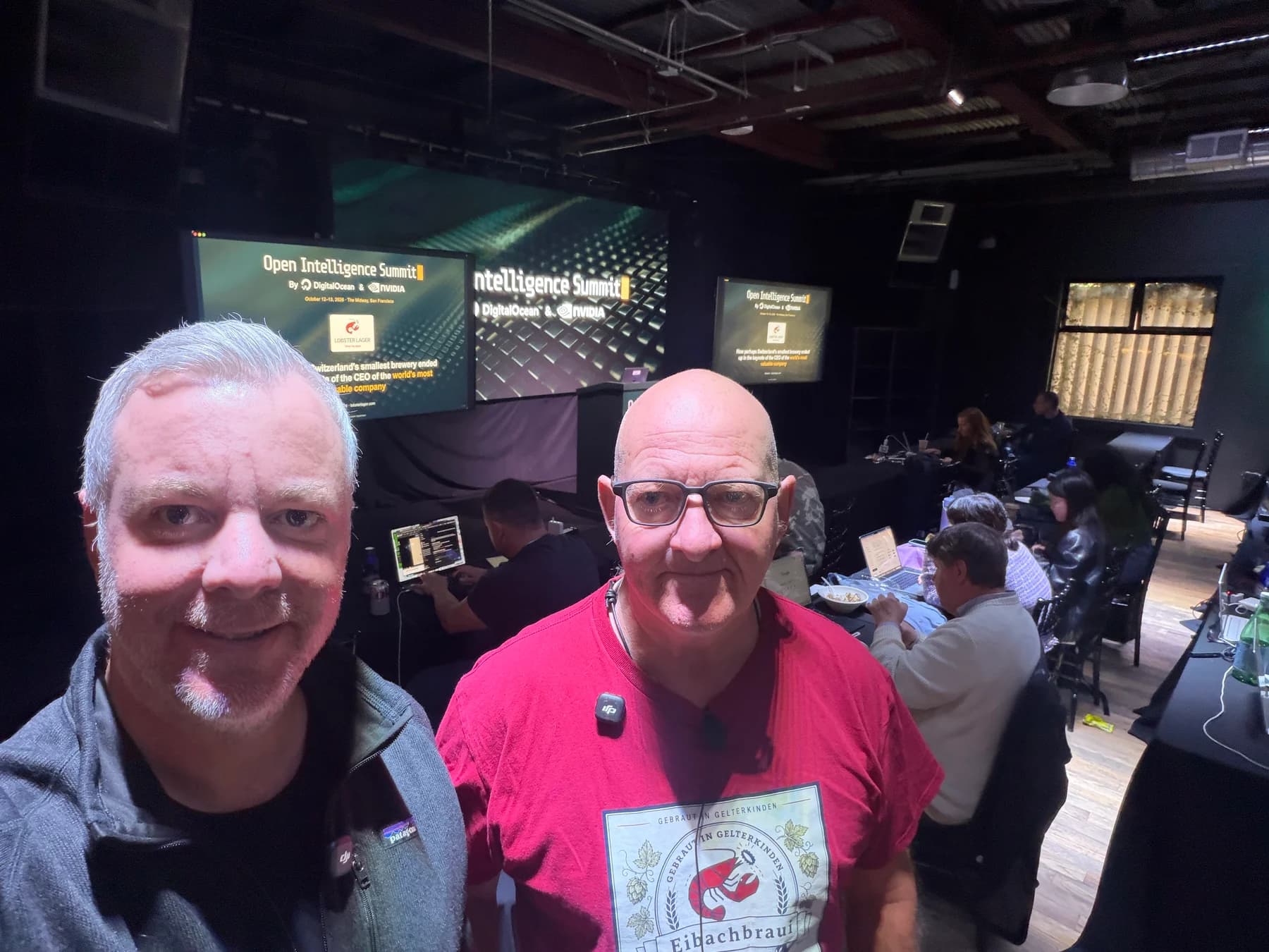 Stefan and Gerhard together at the Open Intelligence Summit in San Francisco