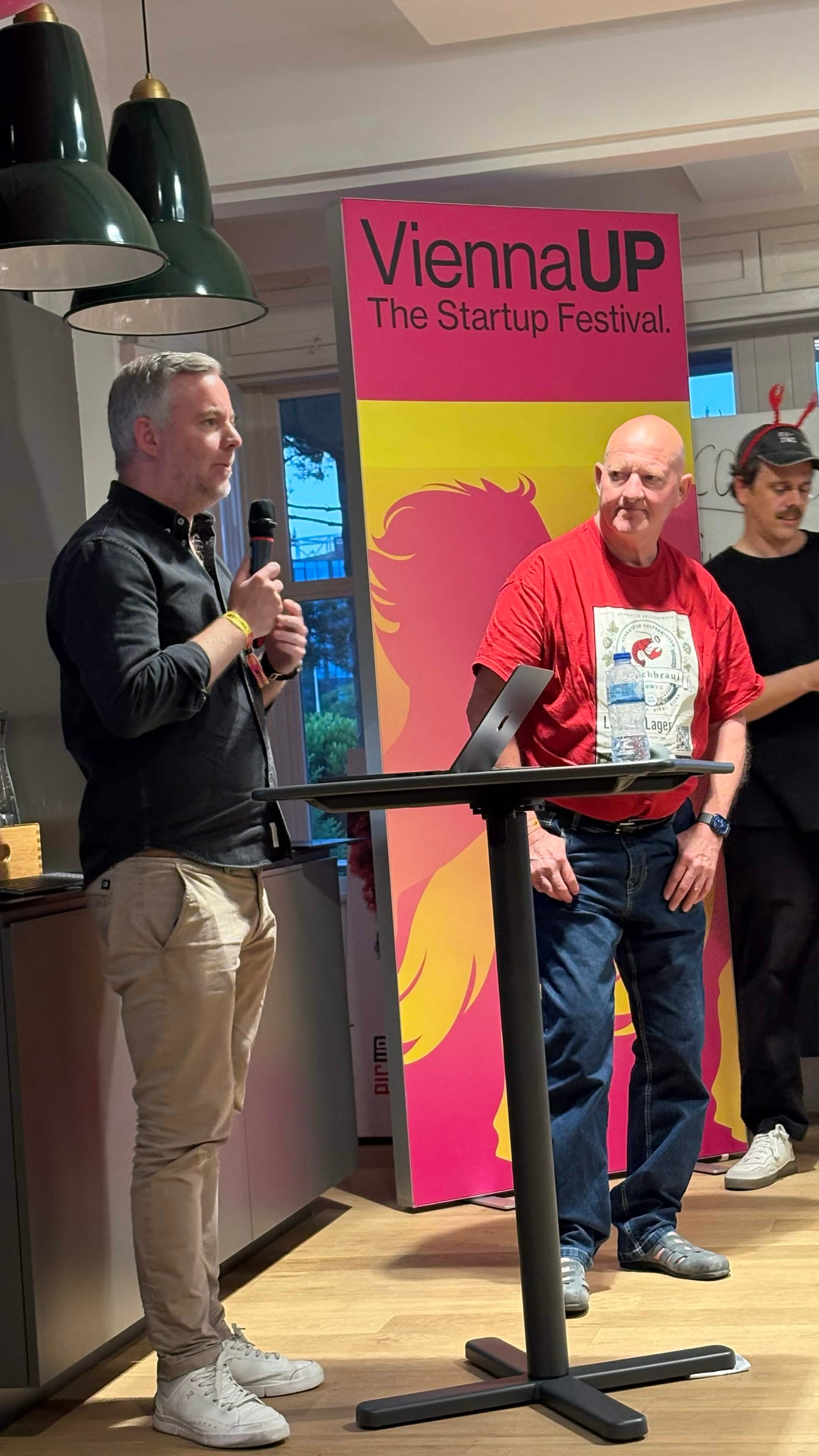 Stefan and Gerhard on stage at Claw Con Vienna 2