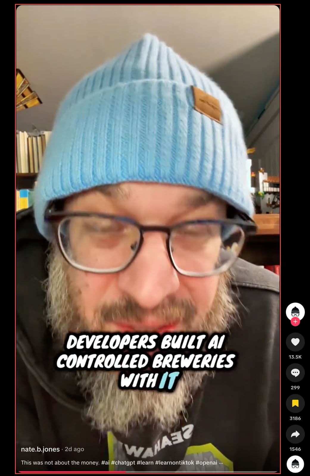 Nate B. Jones TikTok: Developers built AI controlled breweries with it — 13.5K likes